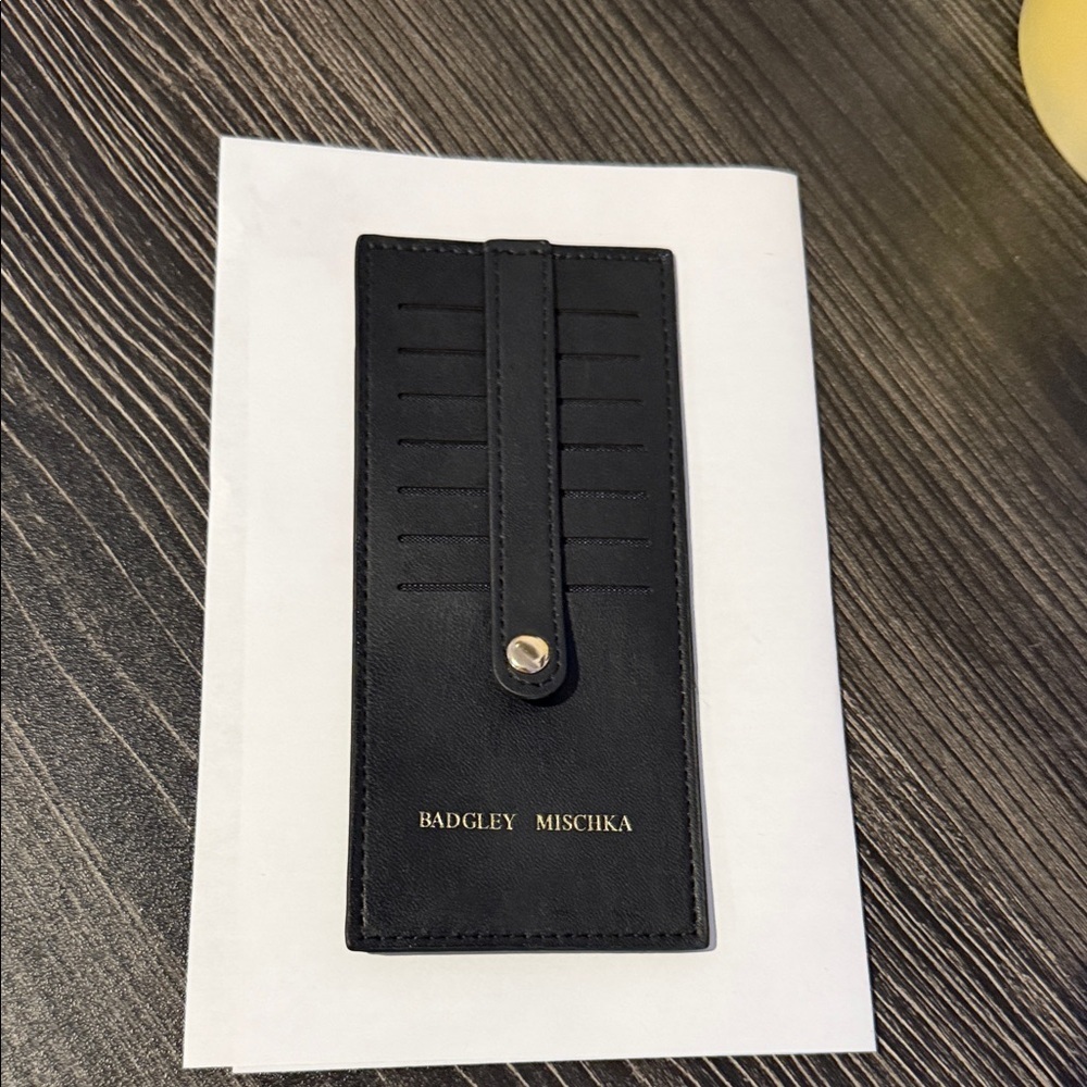 Badgley Mischka Elegant Black Card Holder